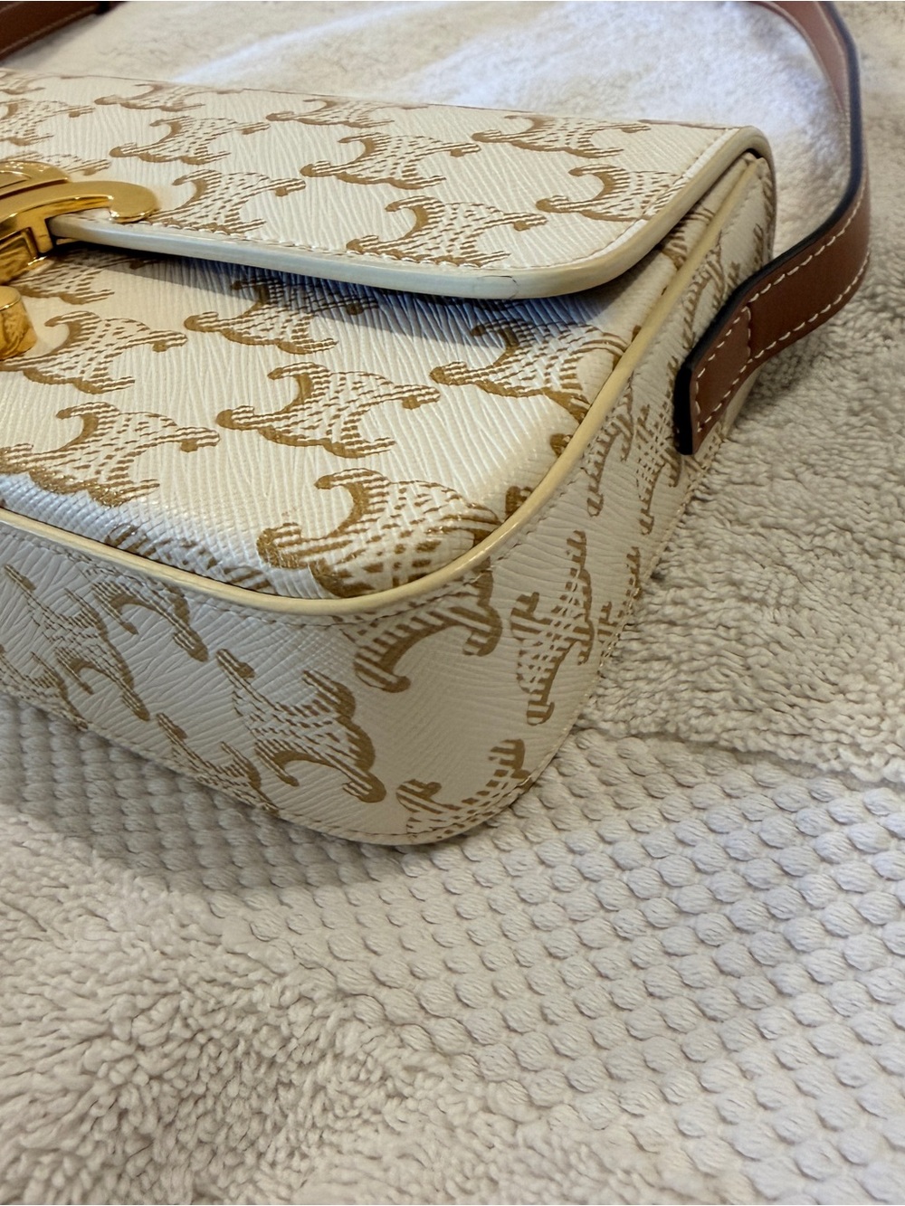 Celine Claude Shoulder Bag, Tan - Picture 6 of 16